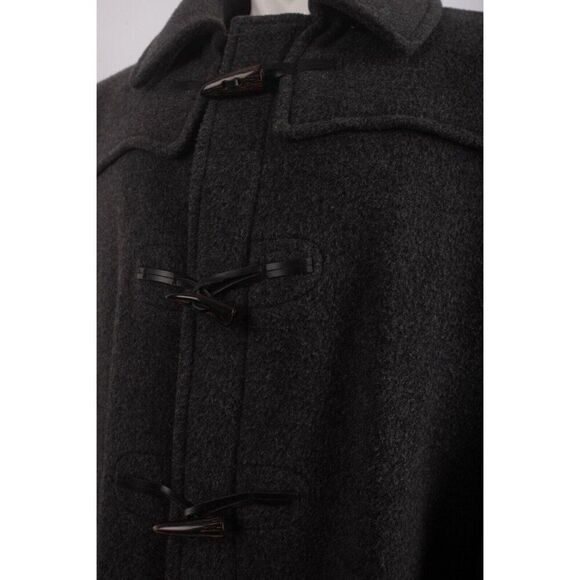 Burberry London Mens Wool Duffle Toggle Coat IT 52 US 42 Gray Nova Check Plaid - Picture 4 of 10
